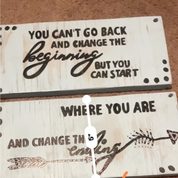 Inspirational Quote Wall Art in Distressed White and Black - Picture 2 of 3